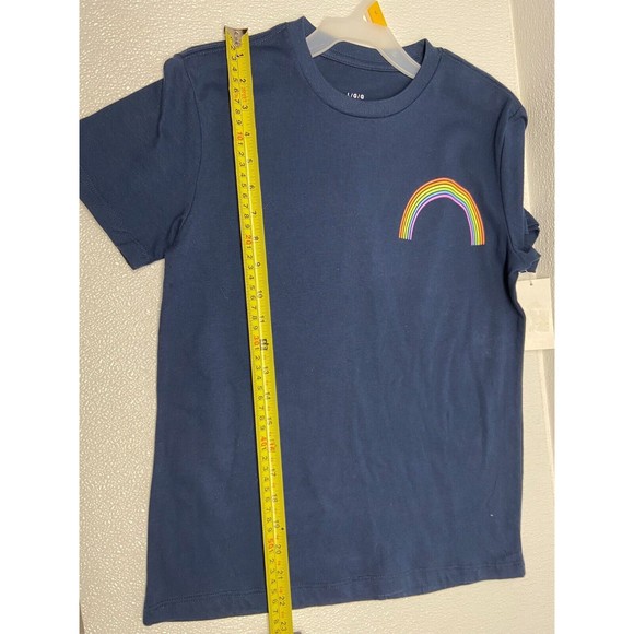 Statement Pride "Love Wins" Youth Navy Blue T-shirt Size L/G - Picture 3 of 4